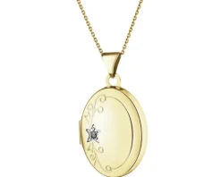 Zawieszka z żółtego złota z diamentem - puzderko - 0,01 ct - próba 585