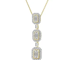 Zawieszka z żółtego złota z diamentami - 0,46 ct - próba 585