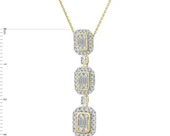 Zawieszka z żółtego złota z diamentami - 0,46 ct - próba 585