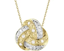 Zawieszka z żółtego złota z diamentami - 0,03 ct - próba 375