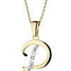 Zawieszka z żółtego złota z diamentem - litera D - 0,003 ct - próba 375