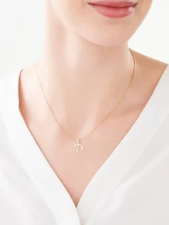 Zawieszka z żółtego złota z diamentem - litera D - 0,003 ct - próba 375