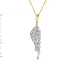 Zawieszka z żółtego złota z diamentami - skrzydło - 0,19 ct - próba 585