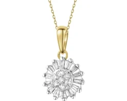 Zawieszka z żółtego złota z diamentami - 0,15 ct - próba 585