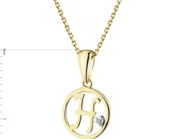 Zawieszka z żółtego złota z diamentem - litera H - 0,003 ct - próba 585