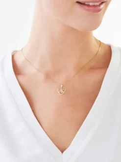 Zawieszka z żółtego złota z diamentem - litera N, serce - 0,005 ct - próba 375