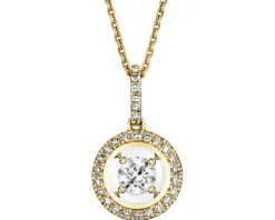 Zawieszka z żółtego złota z diamentami - 0,17 ct - próba 585