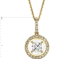 Zawieszka z żółtego złota z diamentami - 0,17 ct - próba 585