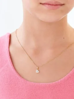 Zawieszka z żółtego złota z diamentami - serce - 0,04 ct - próba 585