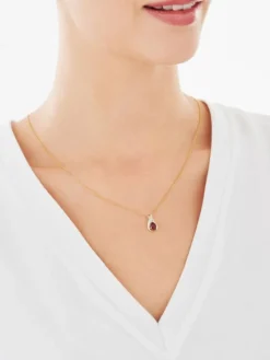 Zawieszka z żółtego złota z diamentem i rubinem - próba 375