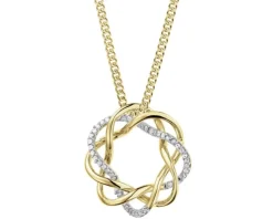 Zawieszka z żółtego złota z diamentami - 0,10 ct - próba 585