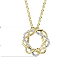 Zawieszka z żółtego złota z diamentami - 0,10 ct - próba 585