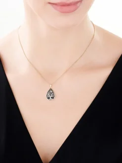 Zawieszka z żółtego złota z diamentami - drzewko - próba 585