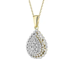 Zawieszka z żółtego złota z diamentami - 0,50 ct - próba 585