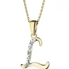Zawieszka z żółtego złota z diamentem - litera L - 0,003 ct - próba 375