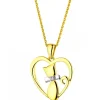 Zawieszka z żółtego złota z diamentem - kot, serce - 0,006 ct - próba 375