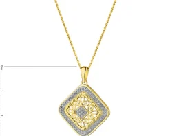 Zawieszka z żółtego złota z diamentami - 0,15 ct - próba 585