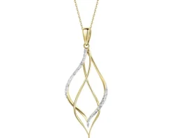 Zawieszka z żółtego złota z diamentami - 0,02 ct - próba 585