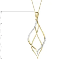 Zawieszka z żółtego złota z diamentami - 0,02 ct - próba 585