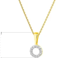 Zawieszka z żółtego złota z diamentami - koło - 0,02 ct - próba 375