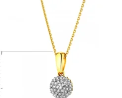 Zawieszka z żółtego złota z diamentami - 0,09 ct - próba 585