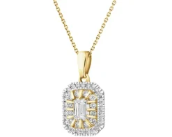 Zawieszka z żółtego złota z diamentami - 0,40 ct - próba 585