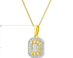 Zawieszka z żółtego złota z diamentami - 0,40 ct - próba 585