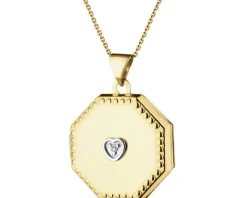 Zawieszka z żółtego złota z diamentem - puzderko - 0,01 ct - próba 375