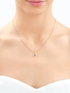 Zawieszka z żółtego złota z diamentami i szafirem - próba 585