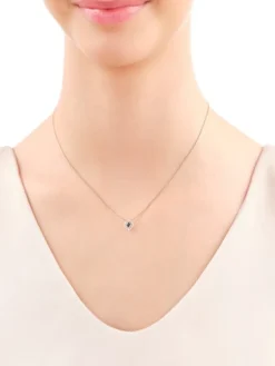 Zawieszka z żółtego złota z diamentami i szafirem - próba 585