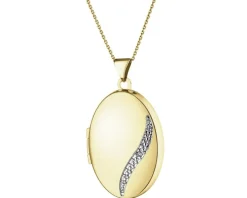 Zawieszka z żółtego złota z diamentem - puzderko - 0,005 ct - próba 585