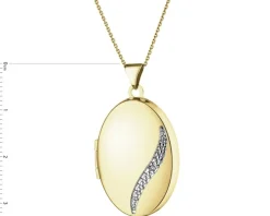 Zawieszka z żółtego złota z diamentem - puzderko - 0,005 ct - próba 585