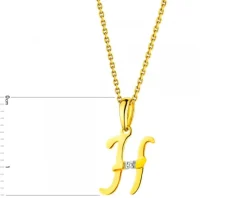 Zawieszka z żółtego złota z diamentem - litera H - 0,004 ct - próba 585