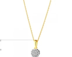 Zawieszka z żółtego złota z diamentami - 0,05 ct - próba 585