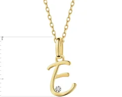 Zawieszka z żółtego złota z diamentem - litera E - 0,003 ct - próba 375