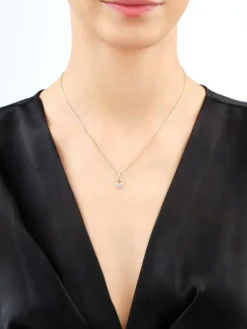 Zawieszka z żółtego złota z diamentami - aniołek - 0,02 ct - próba 585