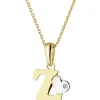 Zawieszka z żółtego złota z diamentem - litera Z - 0,004 ct - próba 375