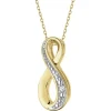 Zawieszka z żółtego złota z diamentem - nieskończoność - 0,003 ct - próba 375