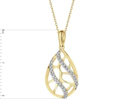 Zawieszka z żółtego złota z diamentami - 0,07 ct - próba 585