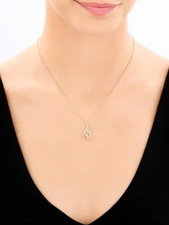 Zawieszka z żółtego złota z diamentami - 0,07 ct - próba 585