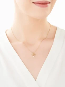 Zawieszka z żółtego złota z diamentami - drzewko, serce - 0,01 ct - próba 585