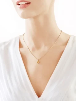 Zawieszka z żółtego złota z diamentem i cytrynem - próba 375