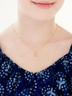 Zawieszka z żółtego złota z diamentem - litera N - 0,003 ct - próba 585