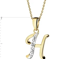 Zawieszka z żółtego złota z diamentem - litera H - 0,003 ct - próba 375