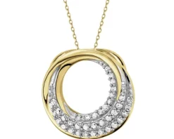 Zawieszka z żółtego złota z diamentami - koło - 0,10 ct - próba 585