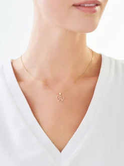 Zawieszka z żółtego złota z diamentem - litera P, serce - 0,005 ct - próba 375