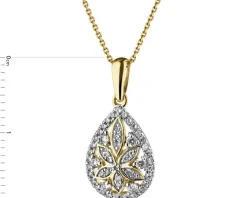 Zawieszka z żółtego złota z diamentami - 0,22 ct - próba 585