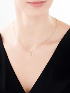 Zawieszka z żółtego złota z diamentem - aniołek, serce - 0,003 ct - próba 375