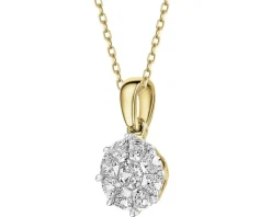 Zawieszka z żółtego złota z diamentami - 0,34 ct - próba 585