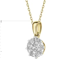 Zawieszka z żółtego złota z diamentami - 0,34 ct - próba 585